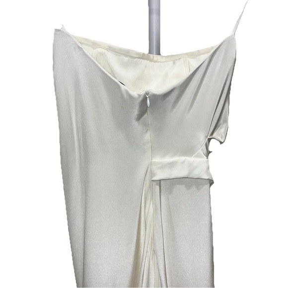 CHRISTOPHER ESBER dress silk strapless maxi gathered column wedding bride 6 NWT - Picture 8 of 13